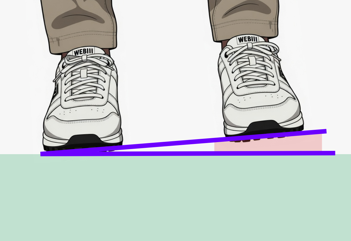 The angle created between your feet and the ground is real slope